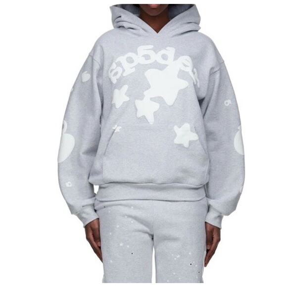 sp5der Other - Sp5der Hoodie Beluga – Black Label, Designer Streetwear Sz L